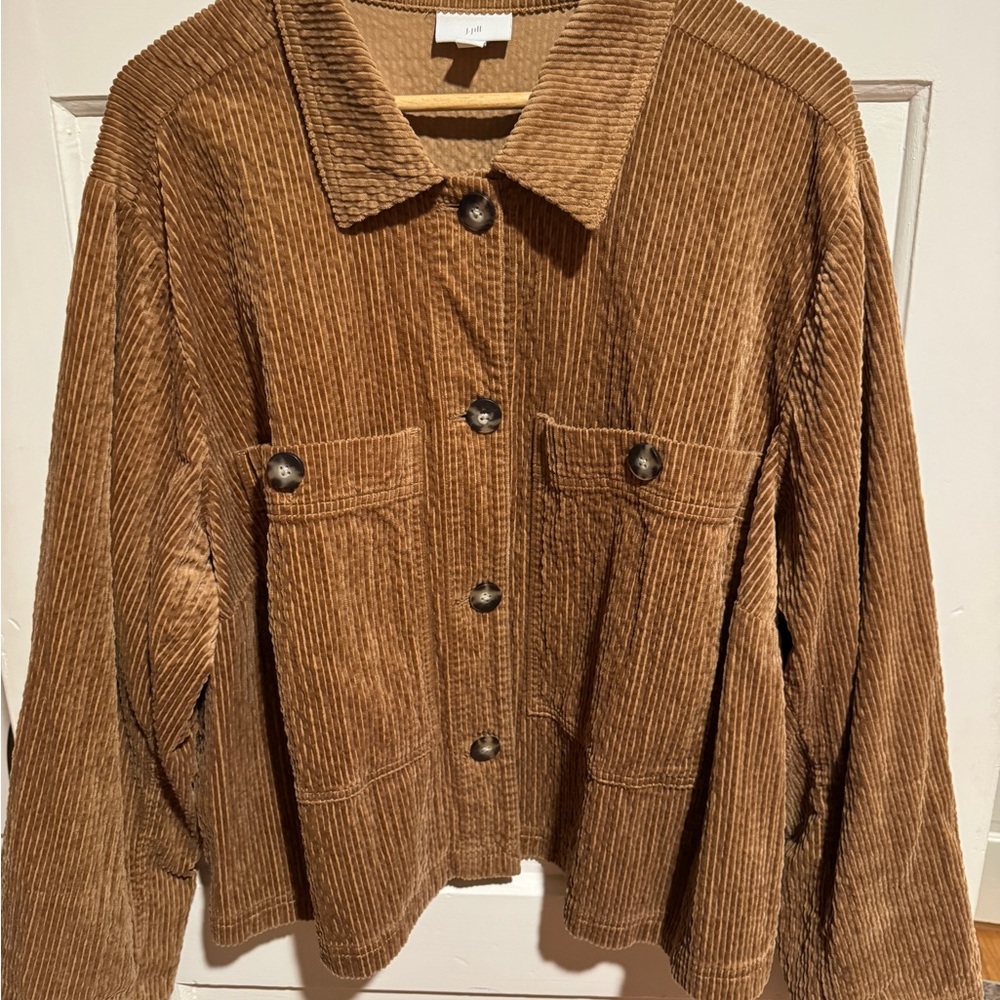 J. Jill Tan Corduroy Utility Jacket